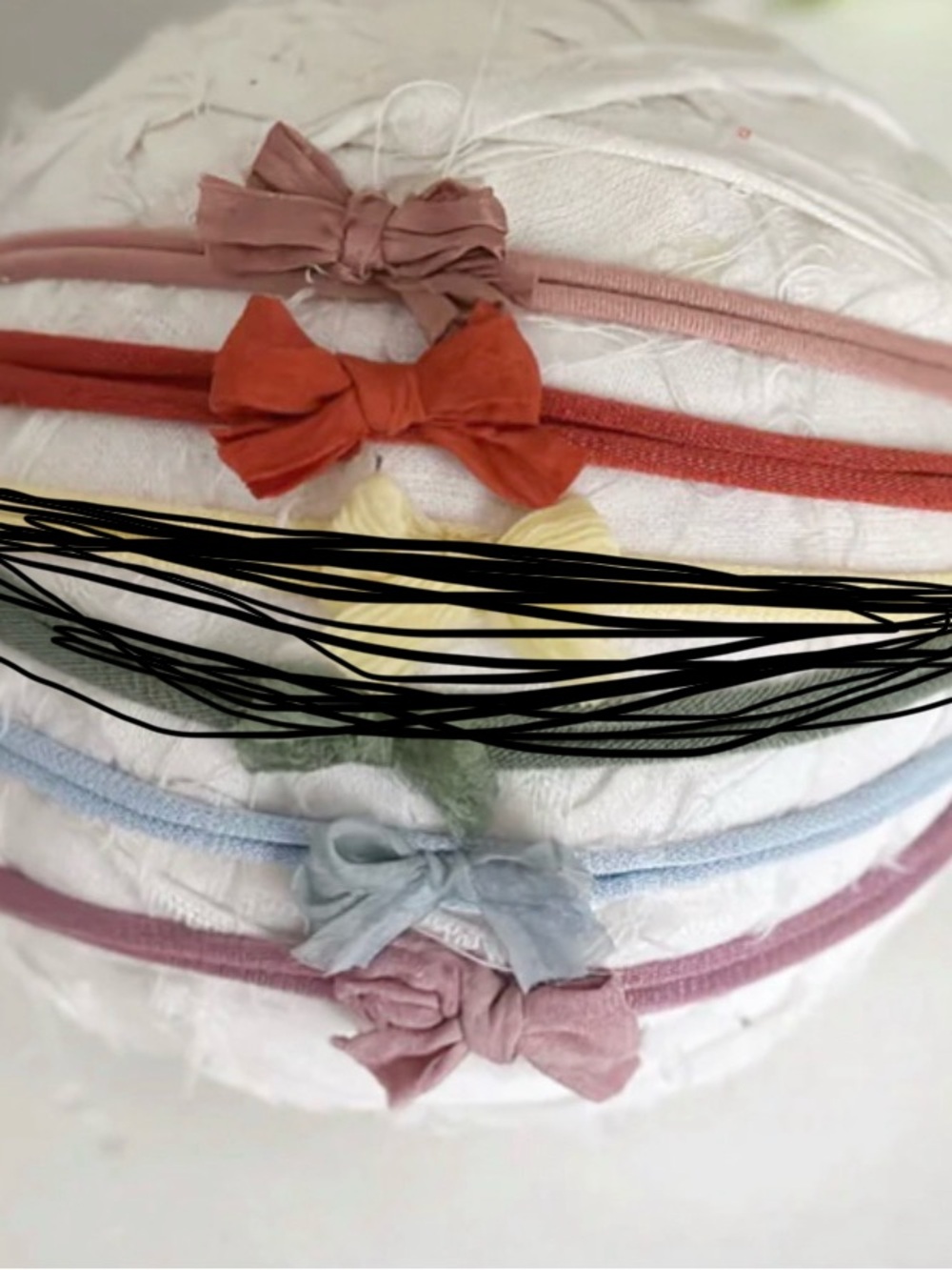 Kids Bow Headbands Set - Pink, Rust, Light Blue, Mauve
